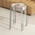 Transparent acrylic vortex stool clear stackable modern round stool home furniture 41.5cm - High Stool / 25.7x30.2x41.5cm / Clear