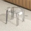 Transparent Plastic Stool Stackable Round Stool Modern Minimalist Household Leisure Chair - Kids / 25.5x25.5x22.5cm / Clear