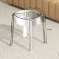 Clear acrylic round stool modern minimalist stackable vanity chair compact home furniture - Low Stool / 30.2x29.8x25.7cm / Clear