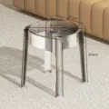 Clear Transparent Acrylic Round Stool Modern Minimalist Stackable Home Accent Chair Variant - Low Stool / 30.2x29.8x25.7cm / Transparent Gray