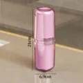 Portable travel toothbrush case pink wash cup holder toothbrush container organizer storage box - With Liner / Light Pink with Liner