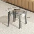 Transparent acrylic windmill stool modern stackable round chair for home living room decor - Kids / 25.5x25.5x22.5cm / Transparent Gray