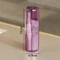 Portable travel toothbrush case and mouthwash cup set with compact purple transparent design. - Light Pink - No Inner Liner
