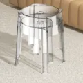 Transparent acrylic stackable stool, clear vortex round chair for home living room decor. - Low Stool / 2 Pcs/Set / Clear