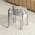 Clear transparent stackable round stool modern acrylic home furniture space saving chair - Kids / 2 Pcs/Set / Clear