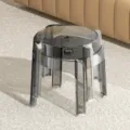 Smoky grey transparent acrylic stackable round stool, modern luxury minimalist home chair. - Kids / 2 Pcs/Set / Transparent Gray
