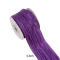 Variante de ruban polyester froissé violet, ruban satin texturé plissé pour bricolage DIY. - 5.5cmx10 Yards / Violet
