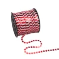 Red and white sequin trim ribbon on spool for DIY crafts, holiday decoration and garments. - 100 Yards (0.6cm) / Red and White