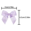 Purple satin ribbon bow appliques for DIY craft, gift box packaging, and accessories. - 7cm x 6.5cm / Purple (430#)