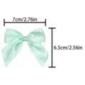 Mint green satin ribbon bow DIY handmade gift box packaging garment bowknot accessory 7cm - 7cm x 6.5cm / Green (314#)
