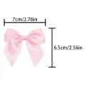 Pink ribbon bow variant, 7x6.5cm polyester satin handmade bow for gift packaging DIY crafts - 7cm x 6.5cm / Pink (123#)