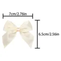 Fiocco in nastro di raso crema accessorio artigianale DIY per confezione regalo e vestiti - 7cm x 6.5cm / Bianco Latte (028#)