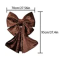 Grande Fiocco in Velluto Marrone Decorazione Natalizia Vintage Ornamento Sospeso 70x95cm SKU - Taglia L / Marrone