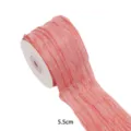 Ruban en polyester plissé uni de 5.5cm pour nœuds DIY, emballage floral et accessoires. - 5.5cmx10 Yards / Rose Crépuscule