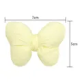 Fiocco farfalla in cotone imbottito giallo macaron tessuto plissettato 3D accessorio per capelli. - 7cm x 5cm / Giallo