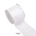 Ruban en polyester froissé unicolore ruban satiné texturé plissé pour nœuds DIY 5.5cm - 5.5cmx10 Yards / Blanc