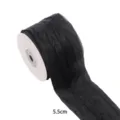Ruban en polyester plissé noir 5.5cm pour nœuds DIY, accessoires de cheveux et emballage cadeau. - 5.5cmx10 Yards / Noir