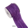 Ruban plissé violet uni en tissu satiné pour loisirs créatifs, nœuds et emballage cadeau. - 6.8cmx10 Yards / Violet