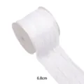Ruban plissé blanc en rouleau de 6.8cm de large, tissu texturé pour loisirs créatifs et emballage. - 6.8cmx10 Yards / Blanc