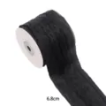 Ruban plissé noir de 6.8cm de large, idéal pour les nœuds DIY, accessoires de cheveux et emballage. - 6.8cmx10 Yards / Noir