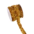 Gold tinsel ribbon wire edge Christmas tree garland holiday party decoration craft supply - Gold [10 Yards]