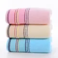 Pure cotton face towel set, soft absorbent striped home bathroom facial towels 3 pack - Elegant Color Assortment