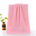 Cotton pink face towel soft bathroom daily use variant solid color decorative border - Floral Wreath Pink