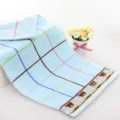 Asciugamano per bambini in morbido cotone con fantasia orsetto jacquard, dettaglio spugna. - 25*50cm / Blu