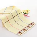 Morbido asciugamano per bambini in cotone con grazioso motivo di orsetto, asciugamano assorbente. - 25*50cm / Giallo