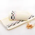 Soft cotton face towel with stylish stripe pattern, highly absorbent and comfortable for daily use. - Pastoral Time Yellow