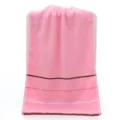 Pure cotton thickened soft absorbent face towel for adults, home and hotel daily use pink. - Pink Stripe