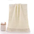 Crèmewit geruite katoenen handdoek zacht absorberend gezichtshanddoek optie variant. - 34x74cm / Zacht Beige