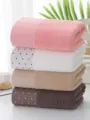 Puur katoenen gezichtshanddoek variant, zachte absorberende handdoek met stipjesmotief. - Beige