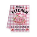 Canovaccio da cucina a quadri rosa festa della mamma stampa floreale asciugamano regalo - 40x60cm / Lettera A