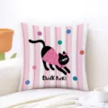 Cute black cat pattern throw pillow cover for living room sofa, soft decorative cushion. - 45x45cm / Cat (Double-sided Pattern)