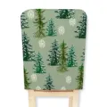 Fundas de silla Navidad verde pino acuarela estampado decoracion para comedor 1pz - 1 pieza / Letra A