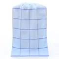 Lichtblauwe katoenen geruite gezichtshanddoek zacht absorberend handdoek voor thuis - 34*75 cm / Blauw