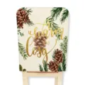 Funda de Silla de Navidad Pina Calido y Cozy Verde Arbol Protector de Respaldo para Hogar - 1 pieza / Letra B