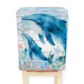Funda de silla con estampado de acuarela estilo océano ballena decorativa media envoltura - 1 pieza / Estilo A (Ballena)