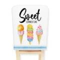 Fundas para sillas de helado dulce de verano de franela elástica para fiesta restaurante - 1 pieza / Letra A