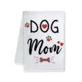 Dog mom kitchen hand towel, cute pet themed absorbent dish towel for daily home use. - 40x60cm / Style A