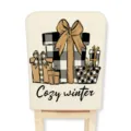 Fodera per sedia Natale a quadri vintage decorazione sala da pranzo inverno accogliente - 1 pezzo / Stile A