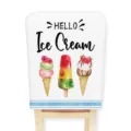 Verano dulce patrón de helado funda de silla elástica restaurante fiesta impresa en franela - 1 pieza / Letra C
