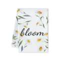 Cannovaccio da cucina margherite con stampa floreale ad acquerello e scritta chic bloom per casa. - Stile E