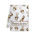 Asciugamano da Cucina Pasqua Coniglio Carino Motivo Quadretti Panno Assorbente Decor - 40x60cm / Stile D