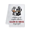 Canovaccio da cucina Golden Retriever con citazione divertente, asciugamano assorbente. - 40x60cm / Golden Retriever