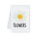 Asciugamano da cucina bianco margherita con stampa floreale, panno assorbente per la casa. - 40x60cm / Stile C