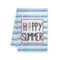 Toalla de cocina a rayas azules y blancas con estampado de helado de verano suave. - Estilo D / 40x60cm
