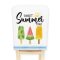 Summer sweet popsicle chair cover stretch dining room party printed half-wrap velvet - Letter E