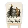 Fodera per sedia di Natale in stile retro americano, motivo ad albero scozzese, decoro. - 1 pezzo / Stile D